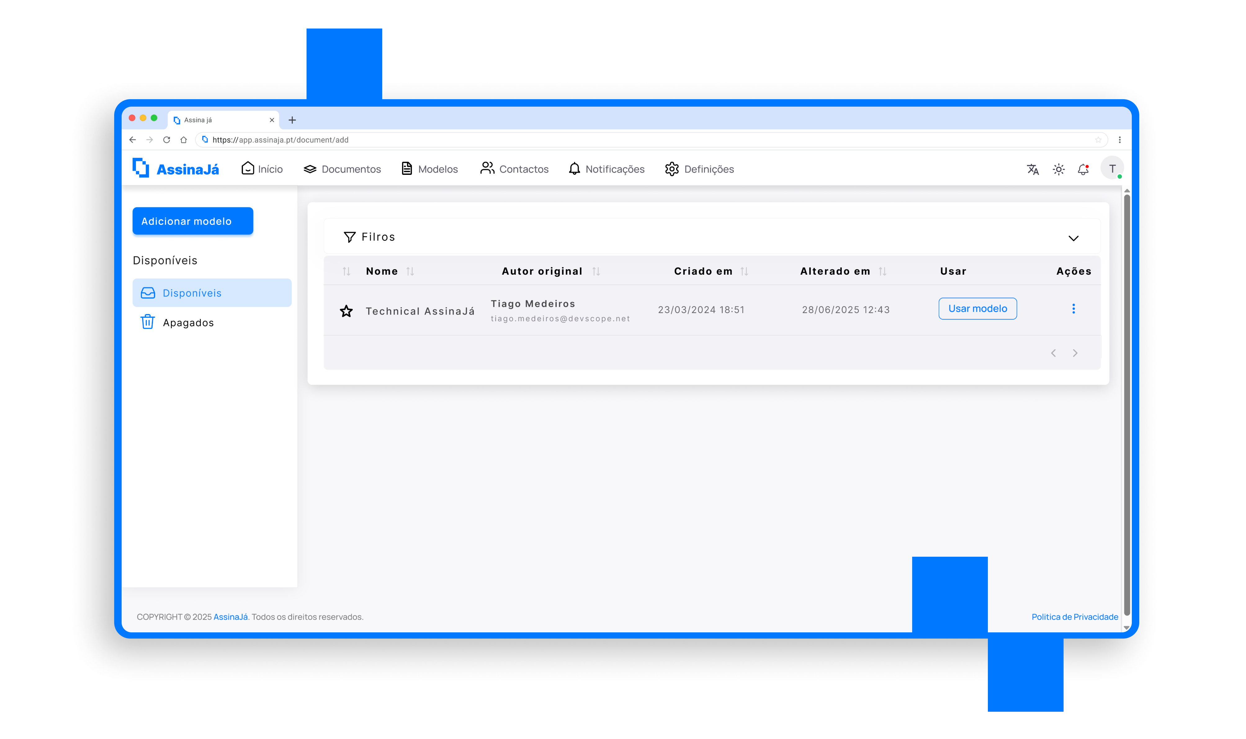 Crie modelos de documentos recorrentes